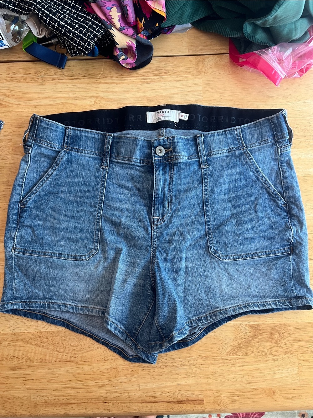 Two-Pair Plus Size Denim Jean shorts  - Light and Dark Blue Wash - Picture 2 of 11